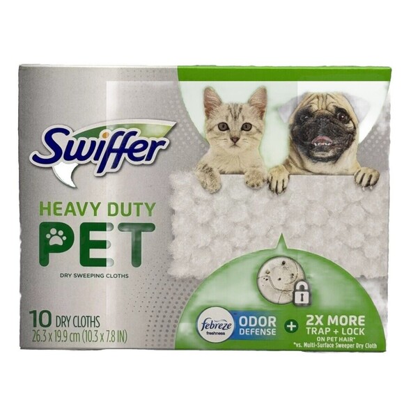 Swiffer Sweeper Pet Heavy Duty Dry Sweeping‎ Pad Refill Febreze Odor Defense - Picture 2 of 5